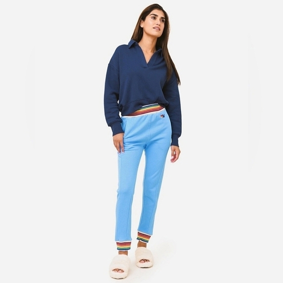 Aviator Nation Pants - Aviator Nation rainbow rib sweatpant sky blue medium